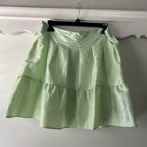 Topshop Green Tiered Mini Skirt